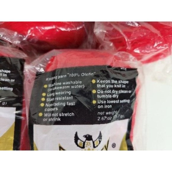 7 Vintage NIP Phentex 3 Ply Knitting Yarn Olefin Red 2.67oz Canada - Picture 3 of 5